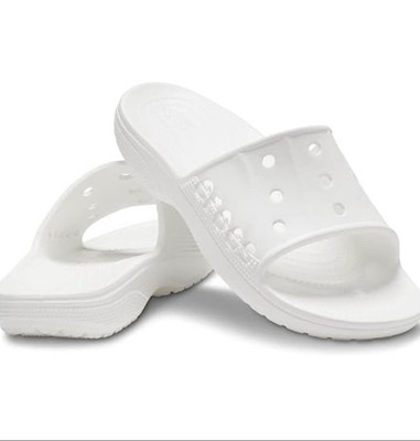 Crocs Classic Unisex White Slides Sandals Size C12 Toddler