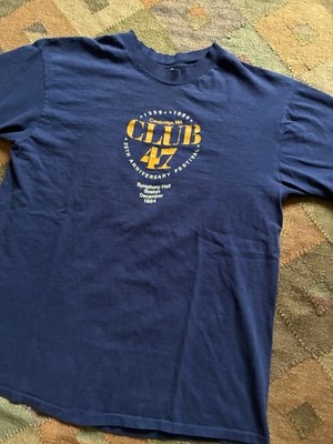 Vintage 1984 Harvard Cambridge Symphony Hall Club 47 T Shirt 20x27 Navy Blue