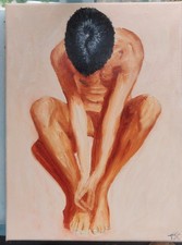 Original artwork "Solitude." male oil painting 40x30cm by TJCutting