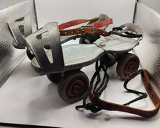 Pair of Vintage Globe Skate Corp Marvel 30 Metal Clamp On Roller Skates 1960s