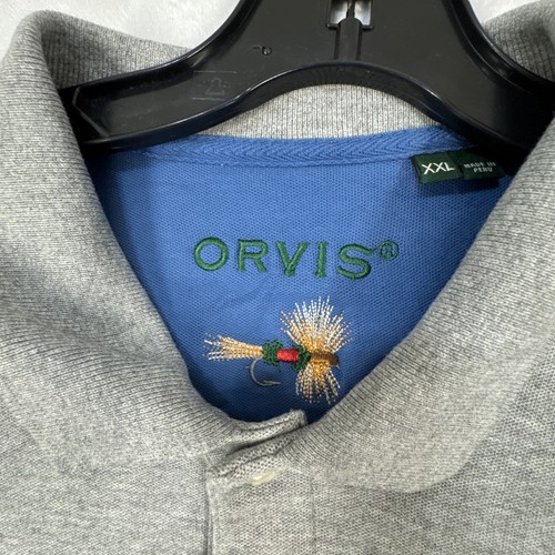 Orvis Men’s Gray Signature Polo Shirt XXL 2XL - Picture 3 of 8