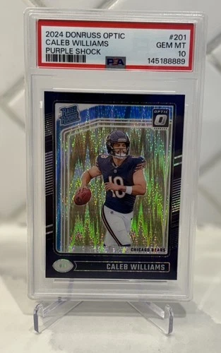 2024 Panini Donruss Optic Caleb Williams #201 Purple Shock PSA 10 Bears