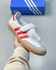 Adidas Samba Jane White Red Women  s Multiple Sizes Brand New JR7435 Fast Ship