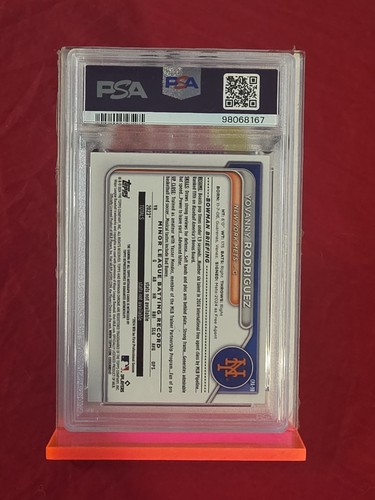 Topps 2024 Bowman Chrome Yovanny Rodriguez CPA-YR Blue Ref  126/150 Auto PSA 9 - Afbeelding 2 van 2