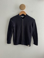 Bonpoint Kids Navy Full Zip Wool Jacket Size 6 Years Old Small Hole