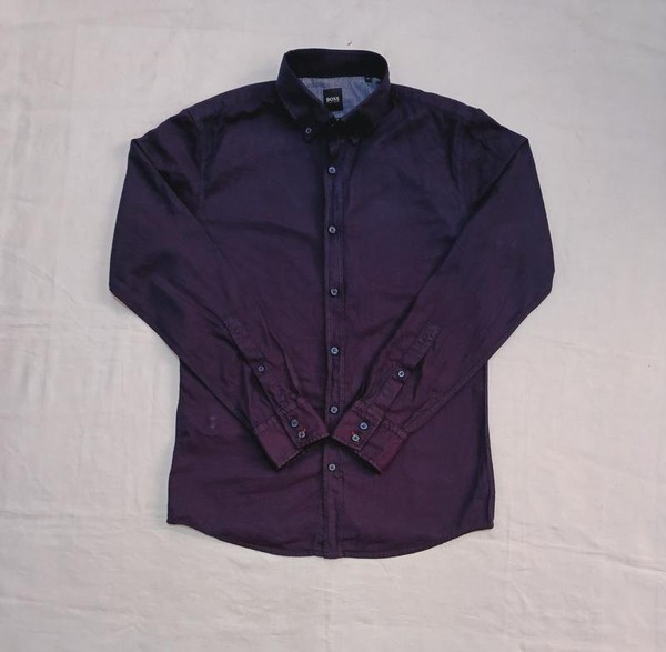 Men Hugo Boss Shirt Black Cotton M #M744