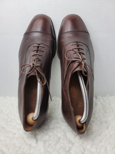 J.M. Weston Richelieu Men's Size 10 Oxford Brown Leather 300 Cap Toe Lace Shoes - Picture 11 of 12