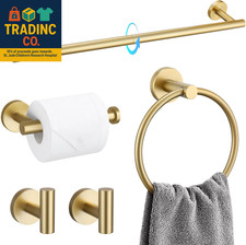 5 Piece Bathroom Accessories Set Brushed Gold Bathroom Hardware Set 23.6 Inch Ba