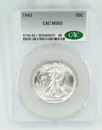 1943 CAC MS65 Walking Liberty Half Dollar