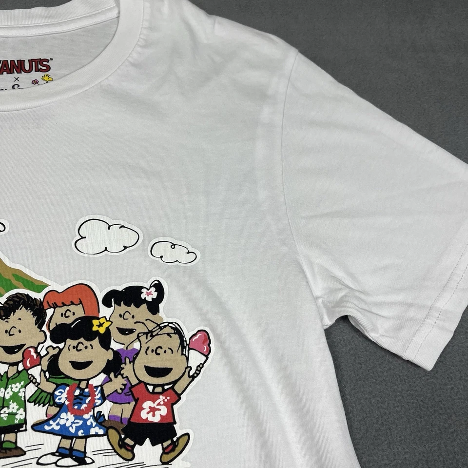 Camisa Cuchara Peanuts X Reyn Para Mujer S Blanca Manga Corta Hawaii Aloha Snoopy Foto 4 de 4