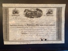 1835 Baltimore & Ohio RR Stock Certificate Dated July 4, 1835