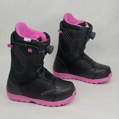 BURTON Starstruck BOA Snowboard Imprint 1 Boots Women's Size 8.5 Black Pink EUC