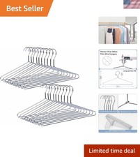 30 Pack Heavy Duty Metal Shirt Coat Hangers, Stainless Steel Clothes Hanger w...