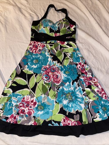 Fickle Floral Halter Dress Size 3 Excellent