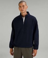 Lululemon Oversized-Fit Fleece Half Zip MEN SZ XXL Navy Blue Pullover Sweater