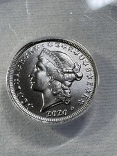 2020-D Dan Carr $150 Clark Gruber Palladium Token Graded MS 69 by ANACS