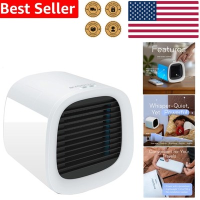 Mini Evaporative Air Cooler USB Personal Desk Fan White Compact Efficient Quiet