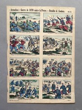 Schlachten im Deutsch-Französischen Krieg, Lithographie, Ende 19. Jh.