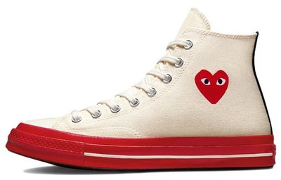 Converse Chuck Taylor All Star 70 Hi Comme Des Garcons Play Egret Red Midsole