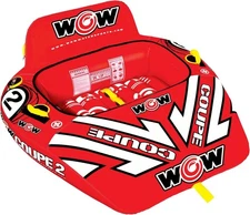 WOW Sports 2 Person Inflatable Towable Cockpit Tube for Boating Watersports