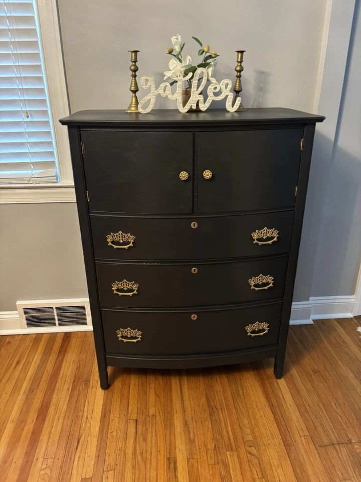 Cajonera negra victoriana de 1800 - **Solo recogida local (19064)** Foto 2 de 3