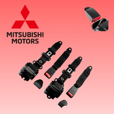 For All Mitsubishi Rear Seat Belt Adjustable Retractable 2 Pack Universal
