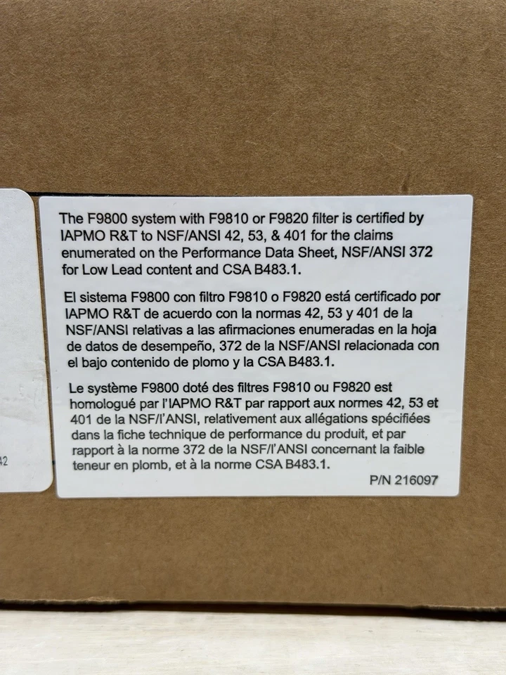 Moen Single-Stage Under Sink Advanced Water Filtration System F9800 - BRAND NEW - Image 4 of 4