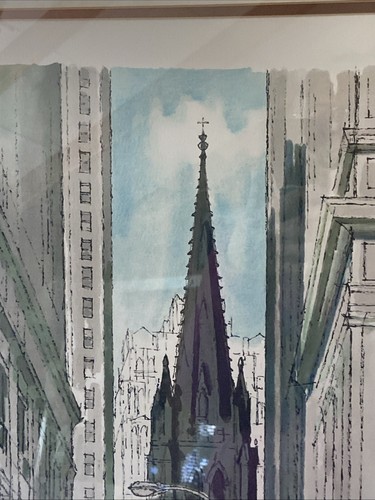 Ardis Hughes Wall Street Trinity Church Steeple Signed Numbered Frame Glass #elr - Picture 8 of 19