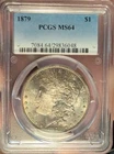 1879 $1 Morgan Silver Dollar PCGS MS64 Toned Gem Beautiful Coin