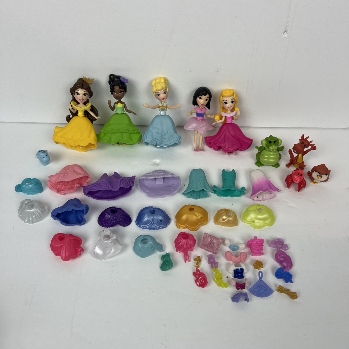 Disney Princess Little Kingdom Mini Dolls (5) & Accessories Lot