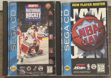 (2) NBA Jam National Hockey Night Sega CD Used Game Lot CIB Not Tested