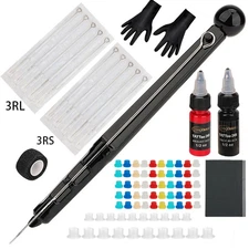 1 Set Hand Poke Pen Stick Tool Tattoo Needle Holder 15ml Tattoo Ink Cup Bandage
