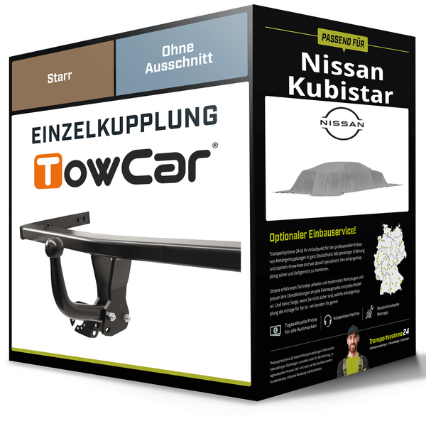 Starre AnhäNgerkupplung für Nissan Kubistar 08.2003-Jetzt Typ X76 Towcar NEU-image