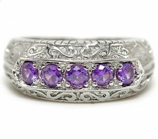 1CT Amethyst  Topaz 925 Sterling Silver Ring Jewelry Sz 6,7,8,9 ZB7