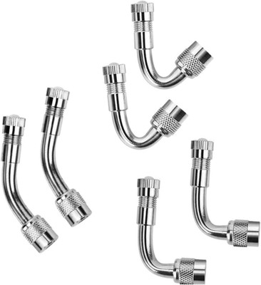 6 PCS 45 Degree 90 135 Metal Valve Stem 6PCS Silver, Silver 