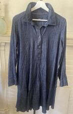 Tommy Hilfiger Long Sleeves Haft Button Blue Denim Shirt dress