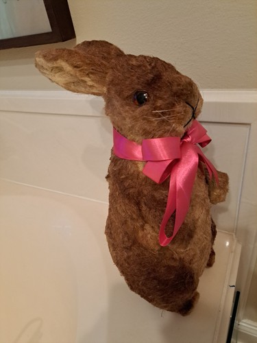 Large 16" H Easter Sisal Straw Primitive Rustic Standing Rabbit Bunny - Picture 3 of 8