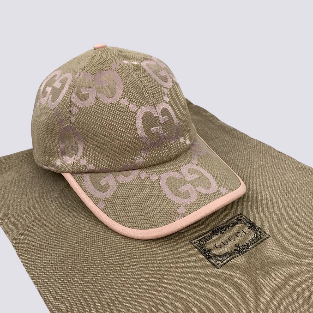 Gucci NWT Tan and Pink GG Monogram Cap Gucci Pink Hats for Women for sale - eBay main image 3