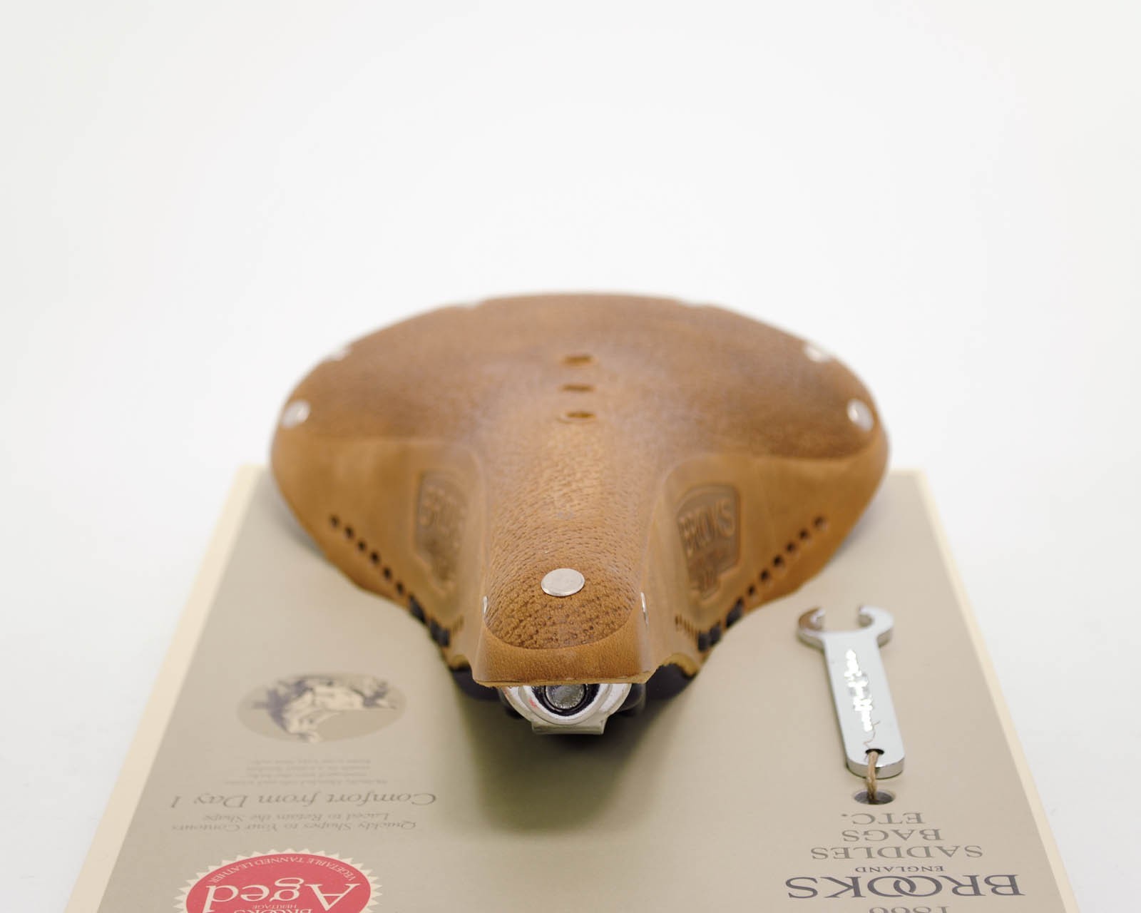 Brooks B17 Preaged Tan Bicycle Saddle w/ Laces & Black Steel Rail