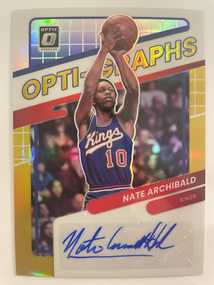 2021-22 Panini Optic Opti-Graphs Gold /10 SSP Auto Nate Archibald OG-NAB