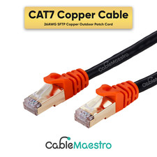 CAT7 Outdoor Copper 26AWG Network Patch Cable Cord SFTP Ethernet LAN Cable Lot