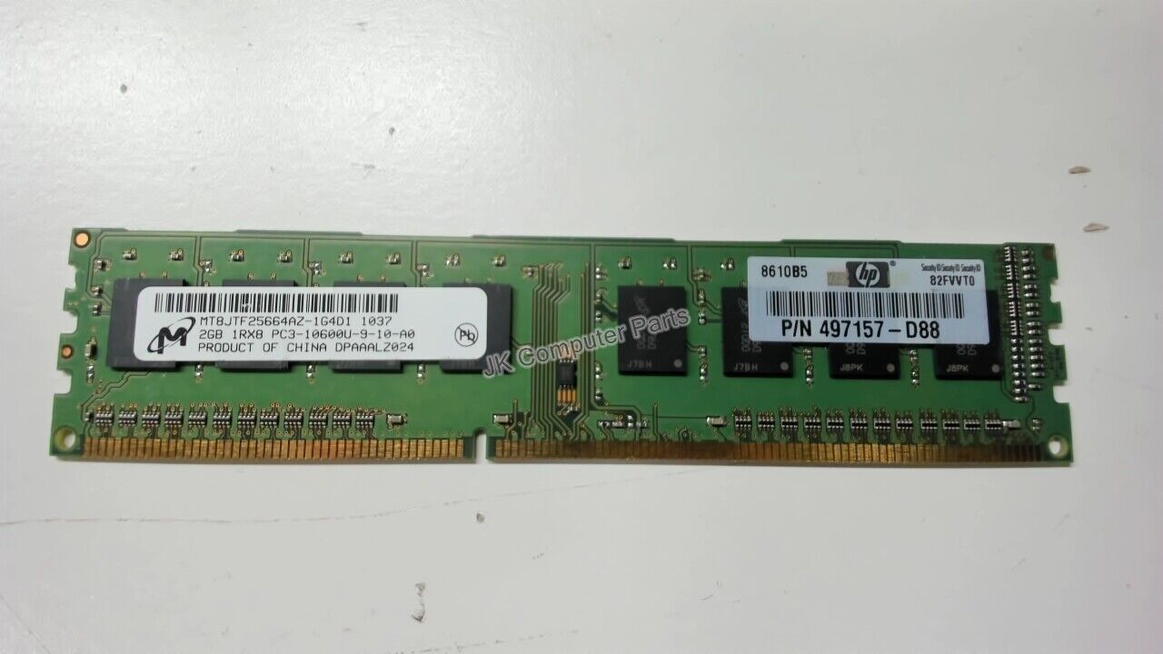HP 2GB 1Rx8 PC3-10600U DDR3 497157-D88 | eBay