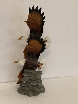 1995 Limited Edition Avery Creations 2 Bald Eagles In Flight Figurine 14''