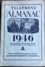 TELEPHONE ALMANAC 1946 FOR AT&T BELL SYSTEM SUBSCRIBERS VTG BROCHURE PAMPHLET