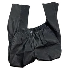 Women  s Explosive by grais Vintage 1990's Real Black Leather Pants Size 11/12 28