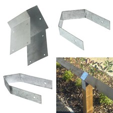 Fence Post Rail Birdsmouth 5 or 3 Bend Strap Galvanised 75mm 100mm - pack of 4