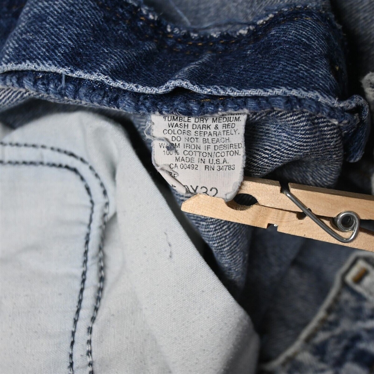 Vtg Lee 40x32 80s Classic Tapered Light Acid Mens Denim Jeans | eBay