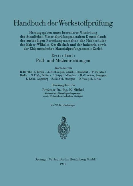 Prüf- Und Meßeinrichtungen | Buch | 9783662357606