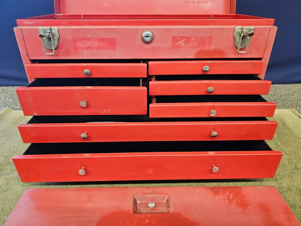 Stack On Tool Box Storage Case Metal Box Handheld Carry on Red USA - Image 3 of 4