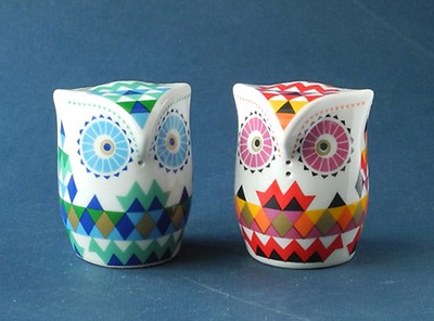 TOP CHOICE Owlets Salz & Pfeffer - Harlequin - PTC091 - Höhe ca. 6 cm
